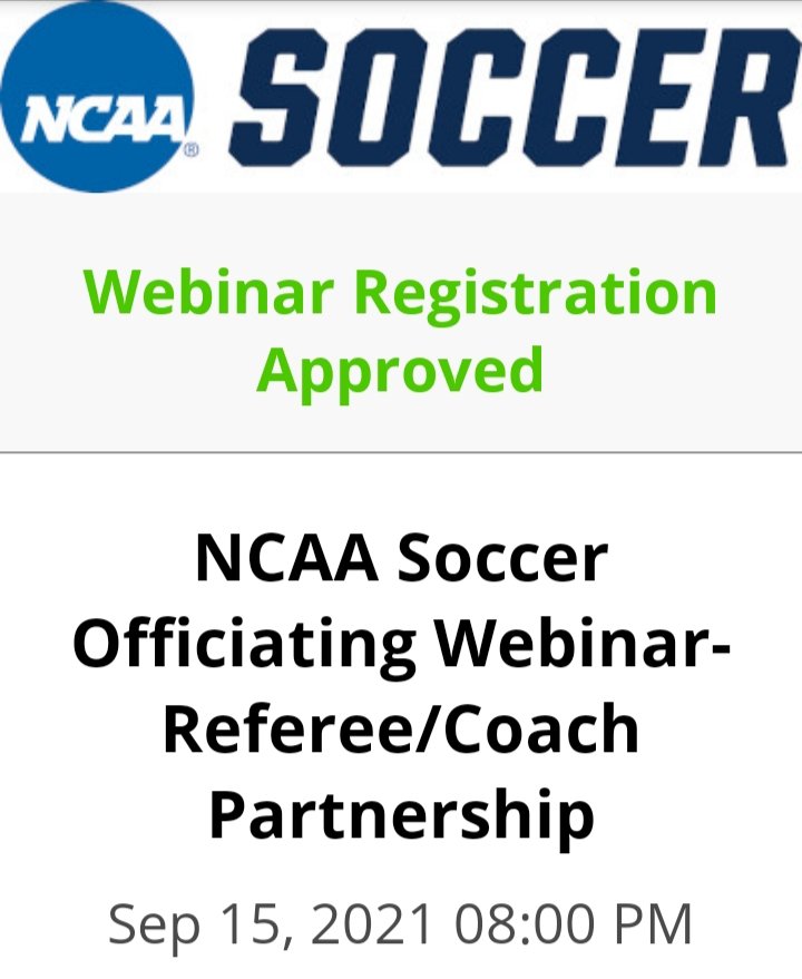 neisoaofficials's tweet photo. Webinar Tonight! @NCAASoccer &amp; @nisoadotcom Fall Education Experience https://t.co/OiN0Ty2f2r