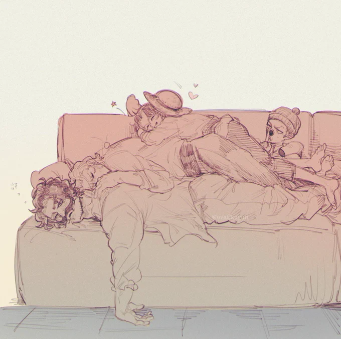 #毎日レイロジャ 🥃👑 +👒🤡🍼

「 おい 起こすなよハデバカ!」 