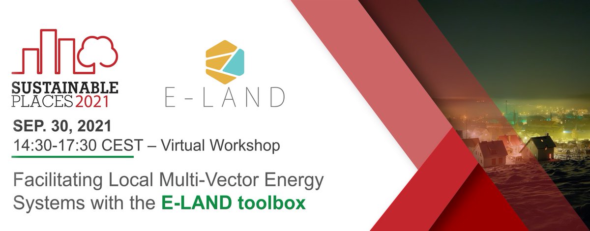 During this year's <a href="/sustainplaces/">Sustainable Places Conference</a> hybrid event, E-LAND will organize a virtual technical session on Multi-vector energy systems.👌👇

Read more details and register on our website: elandh2020.eu/.../sustainabl…