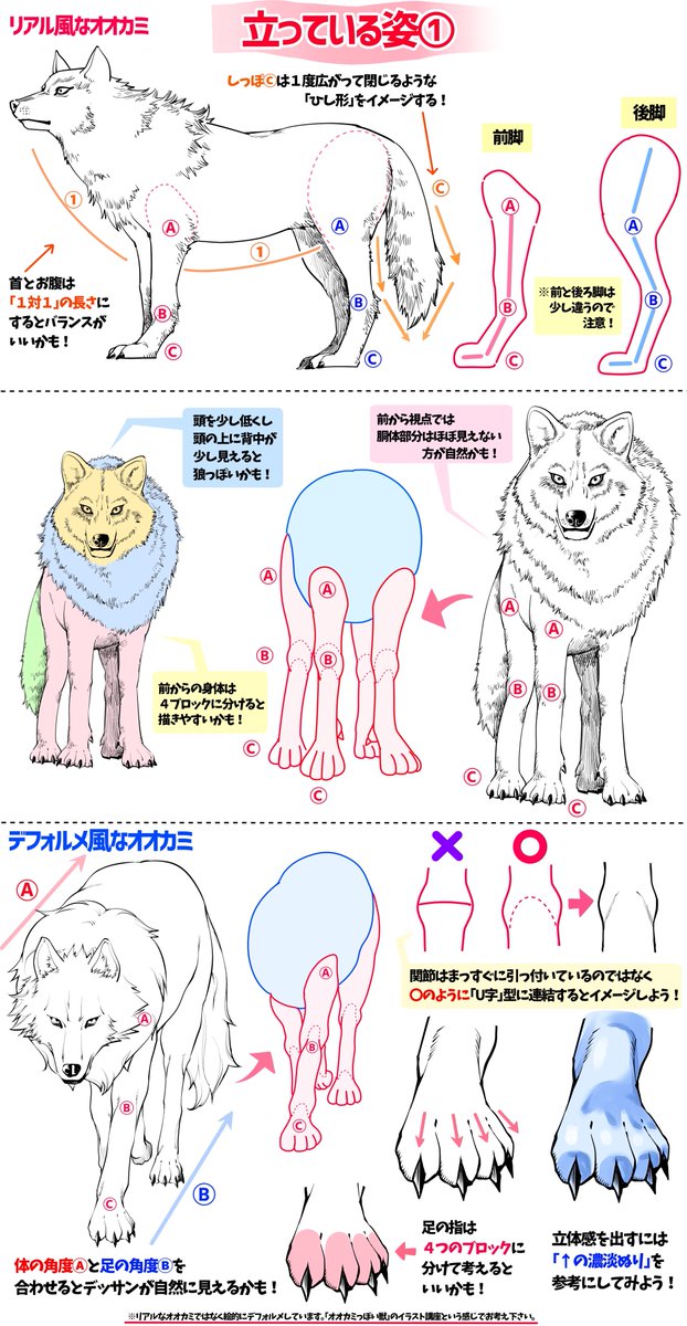 吉村拓也 イラスト講座 オオカミ っぽい動物の描き方 Pixivファンボックス で 先行公開 してます T Co Rsf0nv46kn 狼っぽい動物が描けない 獣イラストが下手になる いう人には かなり上達できる 動物系の講座 です 他にも500枚以上