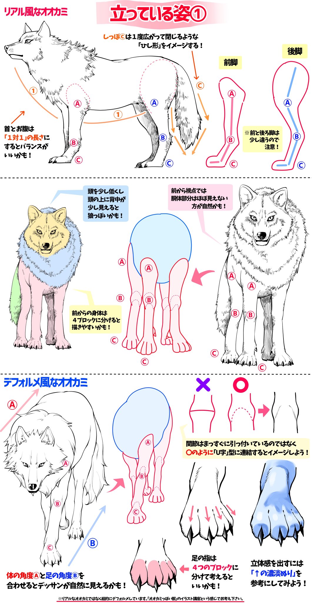Twitter 上的 吉村拓也 イラスト講座 狼っぽい 動物のデッサン方法 T Co 0goexfyutr Twitter