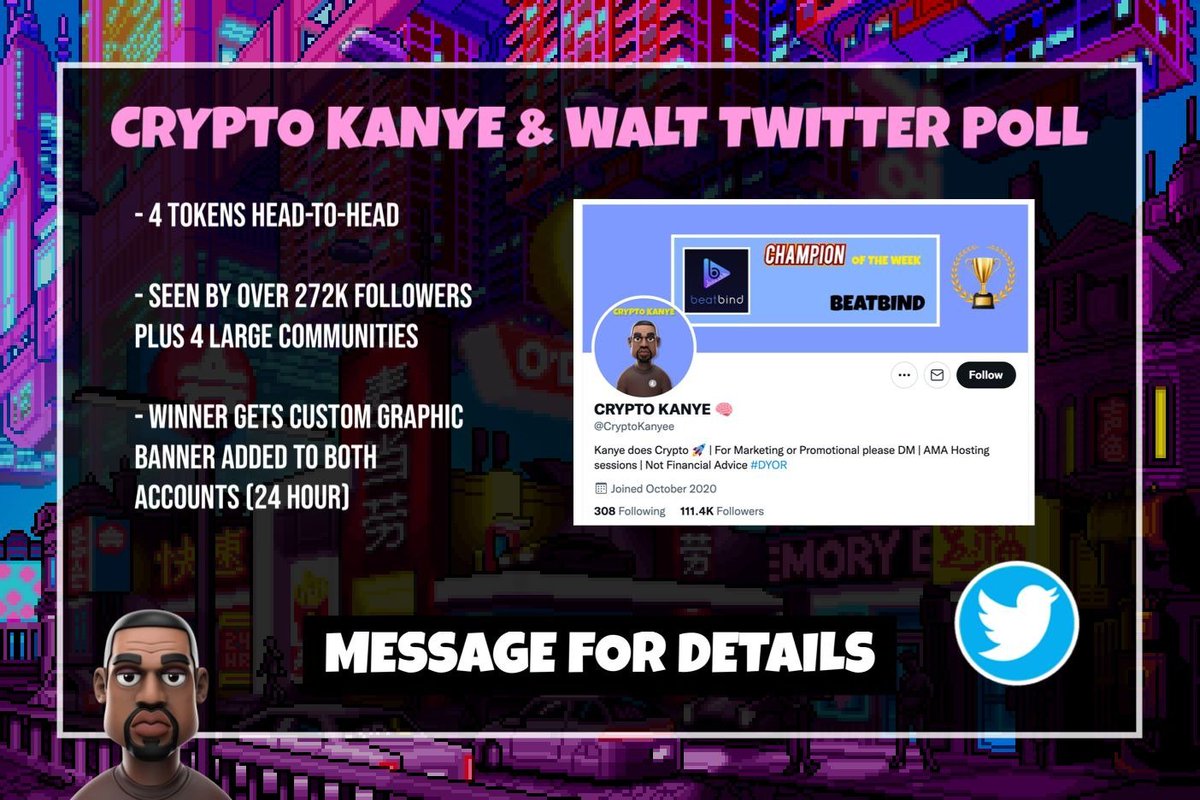 alphanftguru's tweet photo. We're running our next Crypto Superstars Poll Competition tomorrow! 🏆

We have 1 remaining slot which will be gifted to the community which shills the hardest below 👇🚀

To discuss being featured on any of our future polls drop us a DM 📩

#CryptoSuperstarsPolls https://t.co/3Knc96AAnR