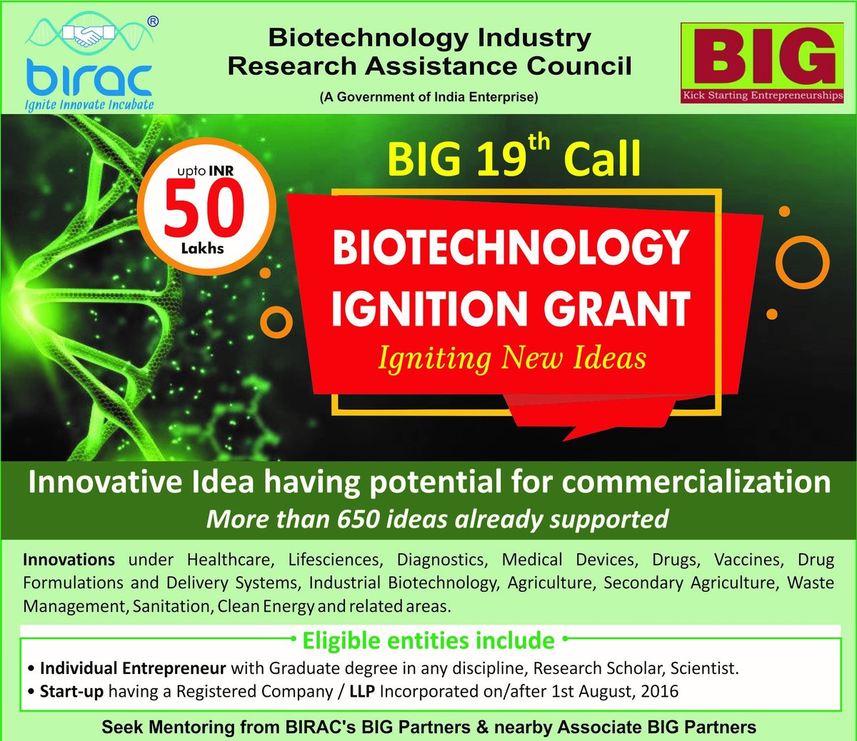 IKP_SciencePark's tweet photo. #BIG 19th call @BIRAC_2012 is closing in 3 hours.

Live support available here https://t.co/KqrWF8gt7j

Reach us for more details at TeamBIG@ikpknowledgepark.com

IKP Knowledge Park would be glad to support you as a #BIGPartner https://t.co/9xupS7HksC