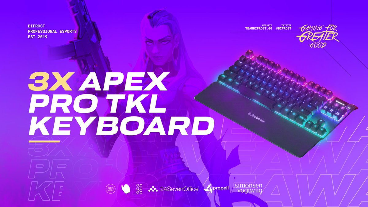 To celebrate <a href="/ohmilann/">milan</a> and <a href="/xkumu/">xKumu🇳🇴🦧</a>'s signing we're giving away 3x APEX PRO TKL Keyboards 🤩

To enter the giveaway ⬇️
❄️ Follow <a href="/Bifrost/">Bifrost - Staking Yield Layer</a> ✅
❄️ Like❤️&amp; Retweet ♻️
❄️ Tag 2 Friends 👨‍👦

The winner will be announced on the 22nd September, Good luck 🍀#StayFrosty #Bifrost