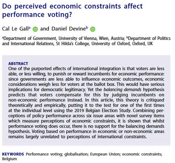 Cal_Le_Gall's tweet photo. Ever asked yourself if economic constraints from EU and globalisation affect how we hold incumbents accountable on different policy areas? With @DanJDevine, we tried to answer these questions in a new article, which is now out in @WEPsocial 

https://t.co/XORp70bih7

A thread ⬇️ https://t.co/S7AV8QNOpE