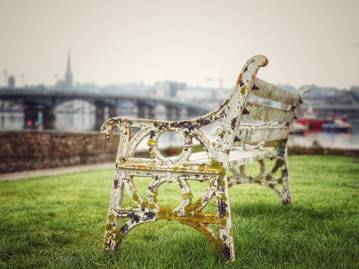 Moss covered seat in the shadow of #Wexford bridge #Slowlife #wednesdaythought