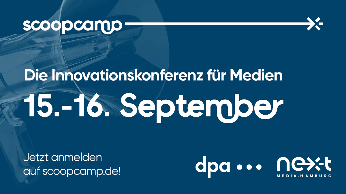 Jetzt gleich startet das <a href="/scoopcamp/">scoopcamp</a> 2021. Heute zum Thema "Journalismus für und von Jugendlichen und jungen Erwachsenen" u.a. mit <a href="/MrWissen2Go/">Mirko Drotschmann</a> <a href="/arusbridger/">alan rusbridger</a> <a href="/EtienneToGo/">Etienne Gardé</a> <a href="/Jochen/">Jochen Wegner</a>  <a href="/SchmittJunior/">Wolfgang M. Schmitt</a> <a href="/schnibben/">Cordt Schnibben</a> <a href="/isabell_beer/">Isabell Beer</a>. Wir <a href="/NextMediaHH/">nextMedia.Hamburg</a> &amp; <a href="/dpa/">dpa</a> mit <a href="/nrecherche/">Netzwerk Recherche</a> freuen uns auf euch!