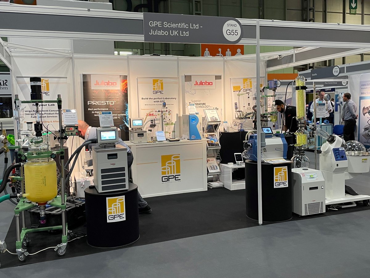 GPEScientific's tweet photo. ChemUK 2021 at the NEC today & tomorrow, We'd love to see you! We are exhibiting with #Julabo & have a range of #Chemistry #Laboratory #Equipment from leading suppliers.
#nanalysis #spectrometer #chemglass #reactor #scilogex #rotavap #AST #deft #jyoung #schlenk #nmr #vacuubrand https://t.co/LdOaIC0RWy