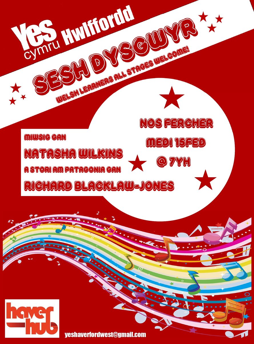HaverHub (@haverhub) on Twitter photo This evening we welcome our first 'Welsh Workshop' to HaverHub! ๐ด๓ ง๓ ข๓ ท๓ ฌ๓ ณ๓ ฟ
With music from Natasha Wilkins and a story about Patagonia by Richard Blacklaw-Jones ๐
Welsh leaners of all levels and abilities are welcome ๐ด๓ ง๓ ข๓ ท๓ ฌ๓ ณ๓ ฟ
#wales #welshlearners #dysgucymraeg This evening we welcome our first 'Welsh Workshop' to HaverHub! ๐ด๓ ง๓ ข๓ ท๓ ฌ๓ ณ๓ ฟ
With music from Natasha Wilkins and a story about Patagonia by Richard Blacklaw-Jones ๐
Welsh leaners of all levels and abilities are welcome ๐ด๓ ง๓ ข๓ ท๓ ฌ๓ ณ๓ ฟ
#wales #welshlearners #dysgucymraeg