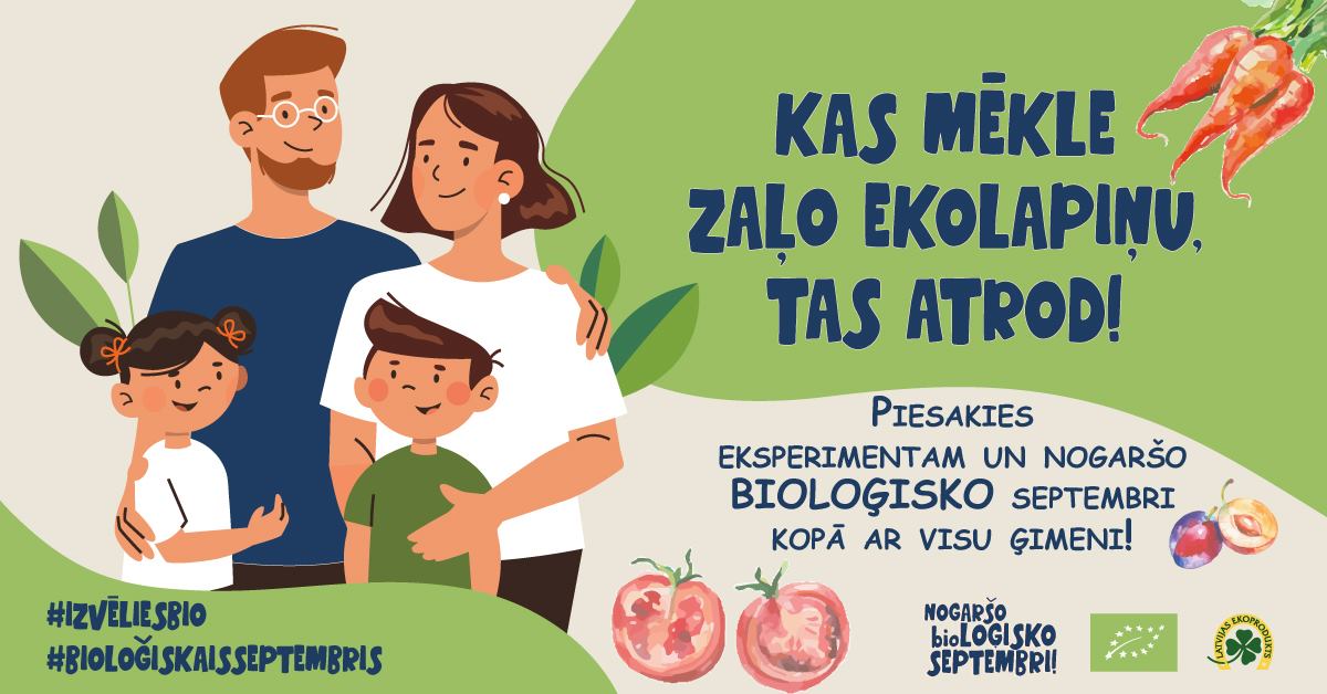 Aicinām ģimenes piedalīties bio-izaicinājumā, nedēļas garumā iegādājoties un patērējot pēc iespējas lielāku daļu bioloģiski sertificētu produktu (svarīgi – galvenokārt Latvijā ražotu). Plašāk: facebook.com/BioLogiski/pho…