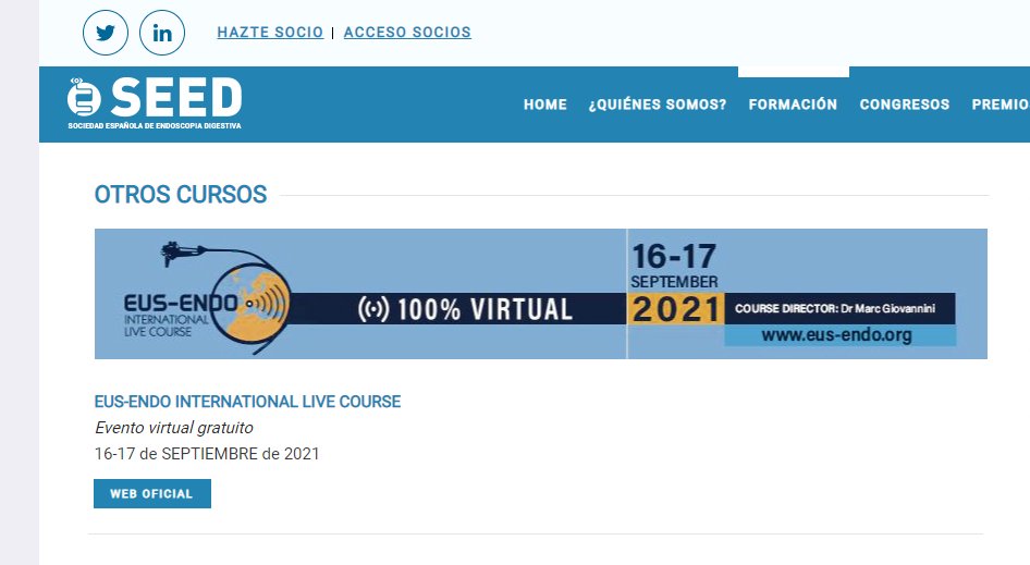 Este año el <a href="/eus_endo/">EUS-ENDO</a> es 100% online ¡y con inscripción gratuita! Todavía estás a tiempo 👉bit.ly/FormaciónInter…

#EUSendo2021 #EUSendo21