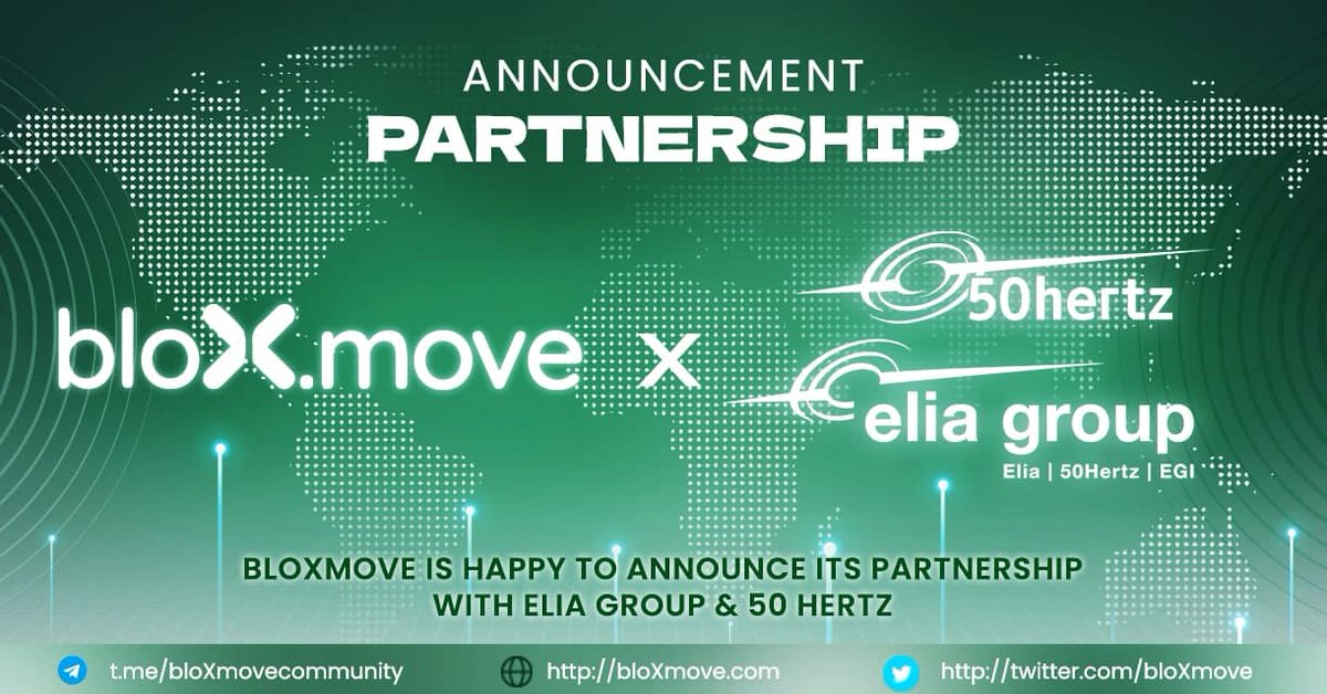 📣 Partner Announcement 📣 
We are happy to announce <a href="/50Hertzcom/">50Hertz</a> as an experienced #energy partner with the focus on 100% green power.  
Some facts: 
♻️ 50 Hertz is part of #eliagroup, a leading European utility managing the transmission grid in Belgium &amp; part of Germany... (1/3)