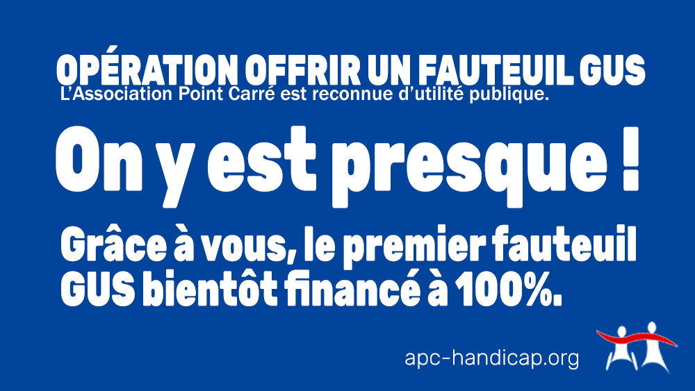 assoAPCH's tweet photo. #CAGNOTTE ON Y EST PRESQUE !
Grâce à vous, le premier fauteuil GUS est bientôt financé à 100% pour équiper des centres de rééducation et des personnes handicapées défavorisées 
Votre don est ouvert à la déduction fiscale de 66%.
Infos : https://t.co/ebvjwNAuRR
#handicap #don #GUS https://t.co/oAdLWrxcTs