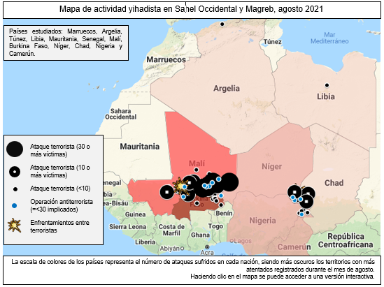 _OIET_'s tweet photo. 🆕Agosto pasa a ser el segundo mes más mortífero en relación con el terrorismo yihadista en el Sahel a lo largo de este año. Los países más golpeados se encuentran en la parte occidental, sobre todo Burkina Faso y Mali.
Por @MartaSummers 

https://t.co/t6ukiDZxZu https://t.co/wgmtl7gdOw