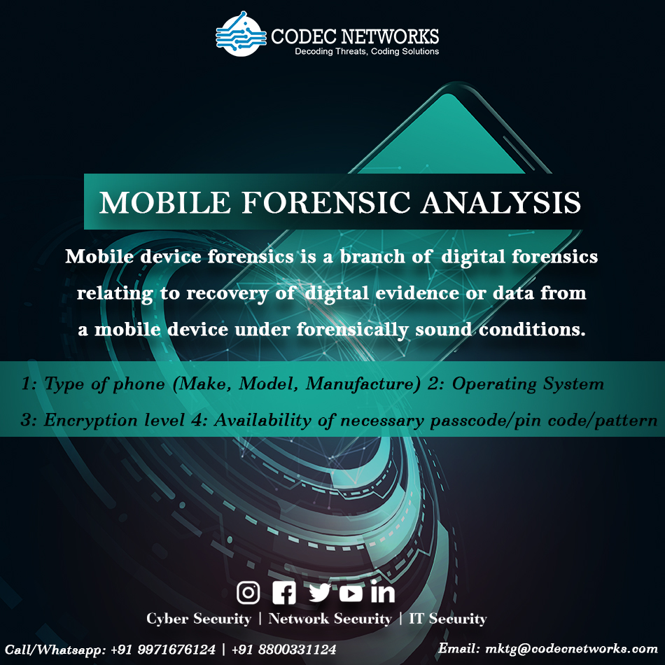 Codec_Networks's tweet photo. #MobileDeviceForensics is relating to recovery of #DigitalEvidence or data from a #MobileDevice under forensically sound conditions.
👉👉 #MobileForensicInvestigation Training ➖ https://t.co/tc6a9mI6VW
👉👉 #Forensic and #FraudInvestigation ➖ https://t.co/mrBTNAczoz https://t.co/2zxw5F0eLB