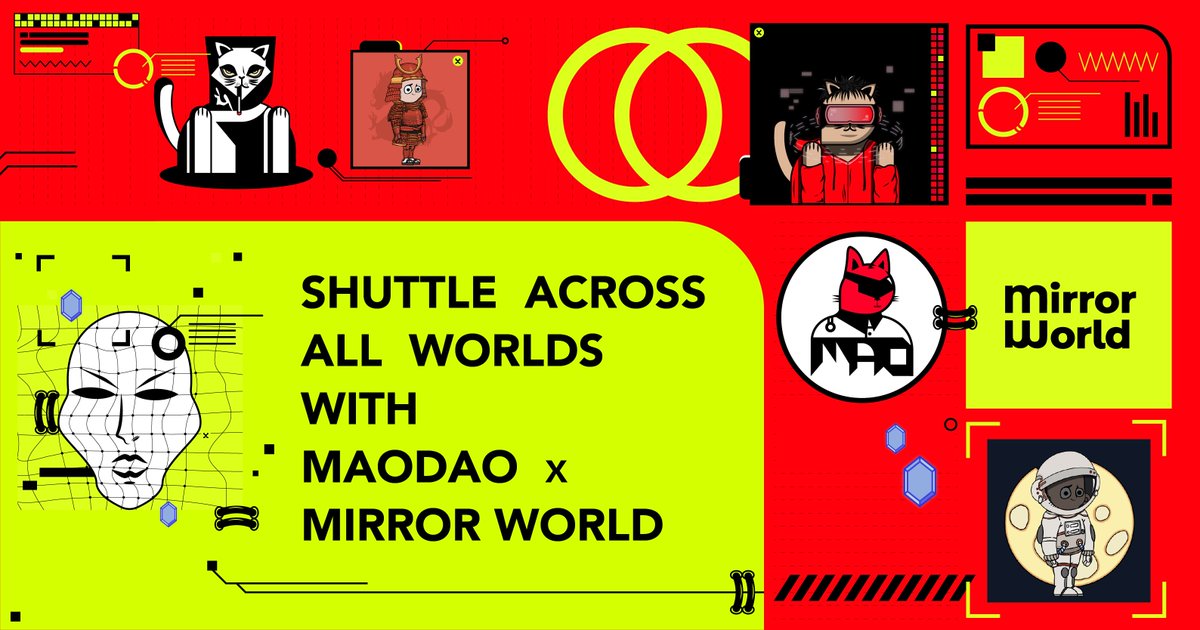 rpcnftclub's tweet photo. Bring AI-powered Souls to MAODAO 👻 🐱
Ready to @joinmirrorworld, find RPCs in chests in rogue-like dungeons, and talk to them in Mirror World. 🤖️🪞
Shuttle across P2E game worlds with MAODAO X Mirror World. Stay tuned for more value and surprises!
#RPCNFT #MirrorNFT #NFT https://t.co/EB9xUM63jo