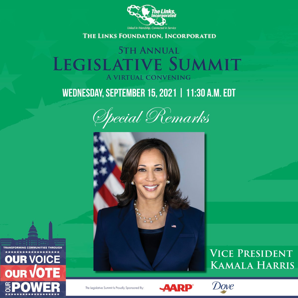 The Links, Incorporated (@linksinc) on Twitter photo Today is the day! Our 5th annual Legislative Summit begins in just a few hours. We are pleased to announce that our Honorary Member, <a href="/VP/">Vice President JD Vance</a> <a href="/KamalaHarris/">Kamala Harris</a> will deliver special remarks. Join us on Facebook @thelinksinc. #linksinc #ourvoiceourvoteourpower Today is the day! Our 5th annual Legislative Summit begins in just a few hours. We are pleased to announce that our Honorary Member, <a href="/VP/">Vice President JD Vance</a> <a href="/KamalaHarris/">Kamala Harris</a> will deliver special remarks. Join us on Facebook @thelinksinc. #linksinc #ourvoiceourvoteourpower