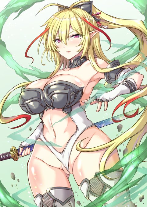 <再掲>前に描いたエルフ騎士ちゃん
#イラスト好きさんと繋がりたい  #オリキャラ 