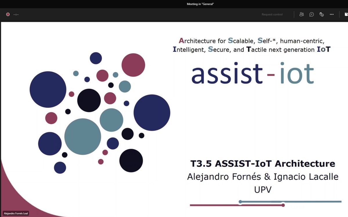 AssistIot's tweet image. #LearnaboutASSISTIoT  The 3rd ASSIST-IoT GA plenary meeting continues for the second day! . The discussion goes on with more work package presentations, tasks and action points for the upcoming period.
#ASSISTIoT #iot #GA #meeting #online #research #innovation  @NGIoT4eu