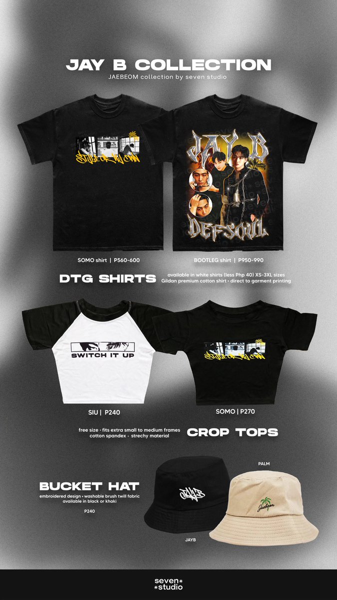 notif_studio's tweet photo. [HELP RT] JAY B collection by @sevenstudioG7

〜 doo/dop: oct 6 (dp allowed)
〜 eta: 2-4 wks after doo

〰️ 1 random buyer gets a SOMO:FUME album

〰️ giveaway: follow us, RT &amp; tag 3 mutuals to win a shirt!

🌴form: https://t.co/If4oaPnxFQ
🌴phone units: https://t.co/q40wblL8Kq https://t.co/5eOUmExkM6