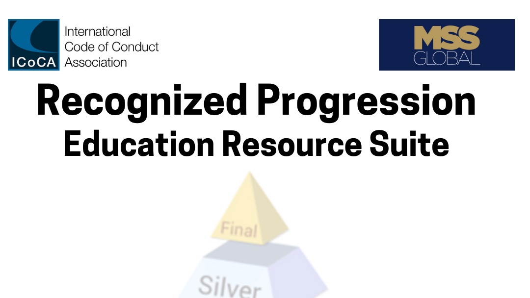 icoca_psc's tweet image. We're grateful to @MSSGlobal for making their education resource suite freely available to all ICoCA Member and Affiliate companies, helping build strong, ethical governance structures and raise #standards #bizhumanrights #responsiblesecurity #dutyofcare
➡️icoca.ch/2021/09/14/fre…