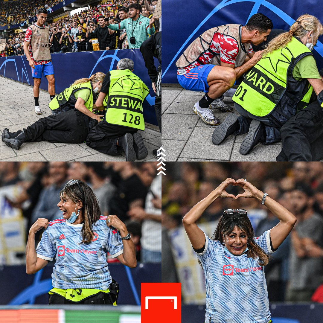 صدمها بالكرة فأهداها قميصه بنهاية المباراة

كريستيانو رونالدو يجيد التخفيف عن مصابي صدمات التسديدات العشوائية 😅🐐