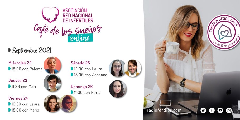redinfertiles's tweet photo. ☕¡Volvemos con nuestro Café de los Sueños Virtual! 
Nos vemos en unos días a través de las pantallas, para hablar, compartir, reír o llorar. ¡Lo que surja! 
Número máximo de asistentes por café: 6 personas. 
👉Obligatoria la inscripción: https://t.co/ekmASkMZk1
 #infertilpandy https://t.co/Mp2diiZgmU