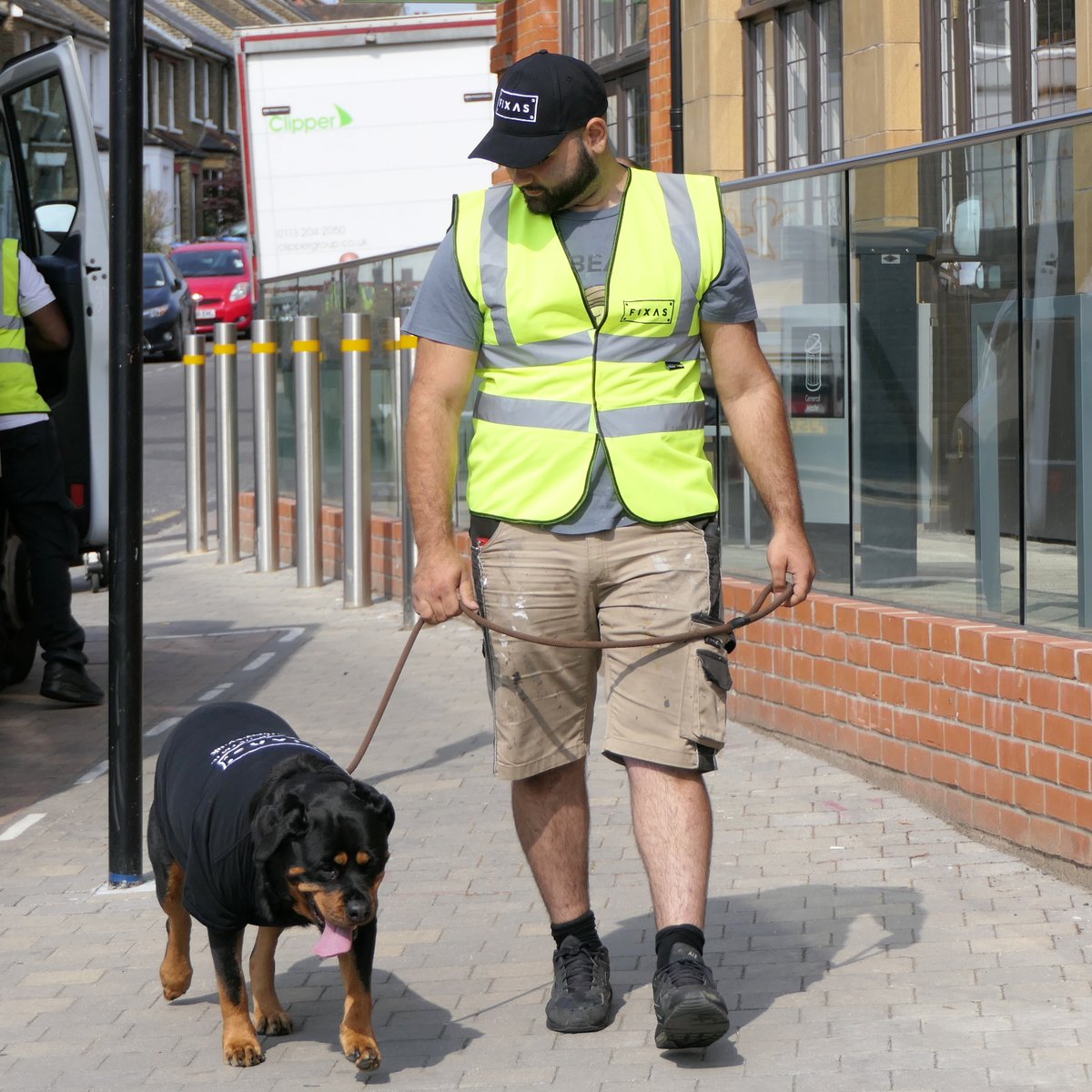 We got a building manager on-site with FIXAS today... he's in for a health &amp; safety re-PAW-t. 🥁🐶