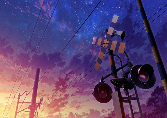 「cloudy sky utility pole」 illustration images(Popular)