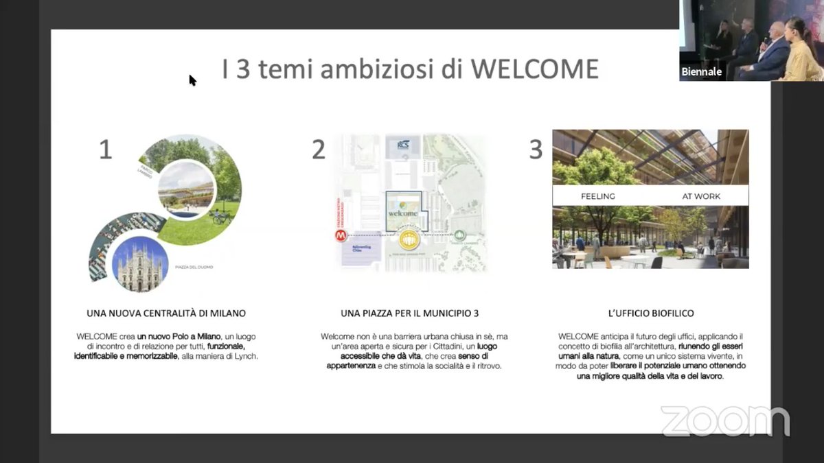 "Welcome, feeling at work, sarà l'ufficio biofilico del futuro che darà una nuova centralità a #Milano e una nuova piazza per il suo municipio 3." #welcomemilano #biennalearchitettura2021 #comunitaresilienti #padiglioneitalia