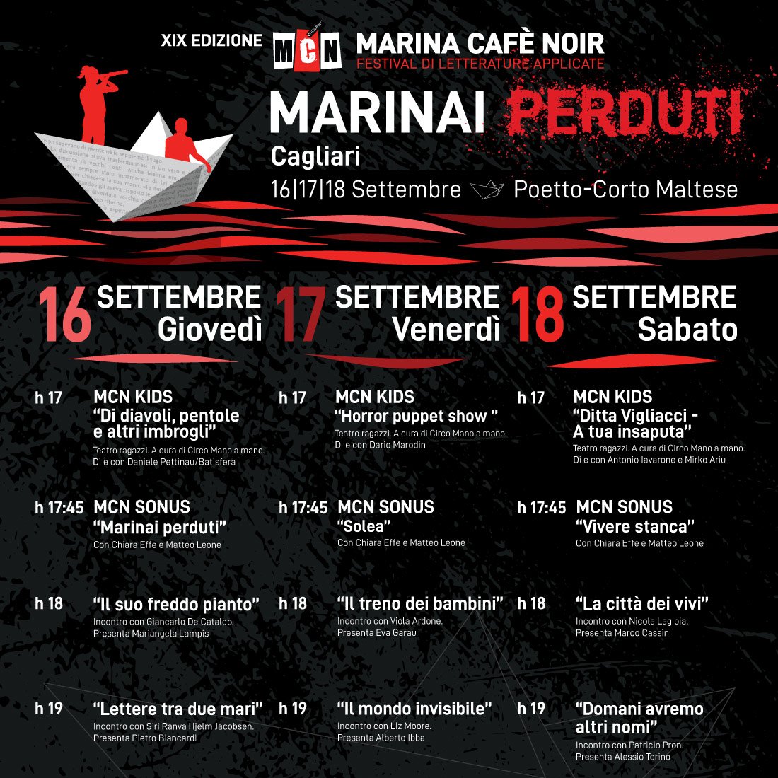 Domani inizia il <a href="/MarinaCafeN/">Chourmo</a>!
📅 Tra i protagonisti di questa edizione c’è il nostro 
<a href="/Patricio_Pron/">Patricio Pron</a>: sabato 18 settembre alle 19 l’autore di «Domani avremo altri nomi» presenterà il suo ultimo romanzo insieme ad <a href="/alessio_torino/">Alessio Torino</a>.
#MARINAIPERDUTI
➡ marinacafenoir.it