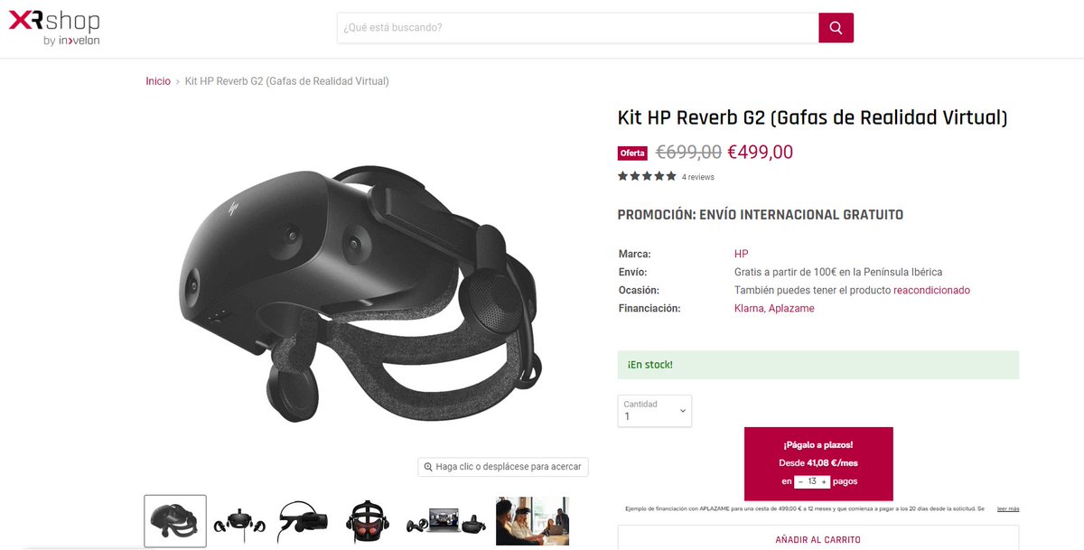 Arlan360oficial's tweet photo. La tienda #XRshop de #Invelon tiene promociones interesantes.
Han rebajado el visor de #VR #HPReverbG2 de 700€ a 499€ con envío internacional GRATIS !!!
✅Enlace de compra (200€ de DESCUENTO!!!): https://t.co/htCbOksJC0
Si compráis por ese enlace ayudáis al canal!GRACIAS!🥰 https://t.co/ARDaHMJIol