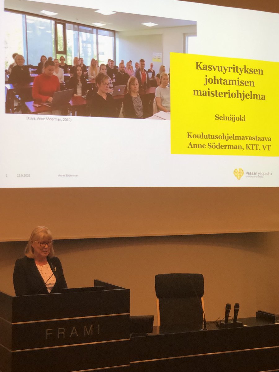 Seinäjoen yliopistokeskus. ⁦⁩ Vaasan yliopiston Kasvuyrityksen  johtamisen maisteriohjelma esittäytyy Eduskunnan sivistysvaliokunnalle Anne Södermanin johdolla. ⁦@SuomenEduskunta⁩ ⁦@univaasa⁩  #Seinäjoenyliopistokeskus