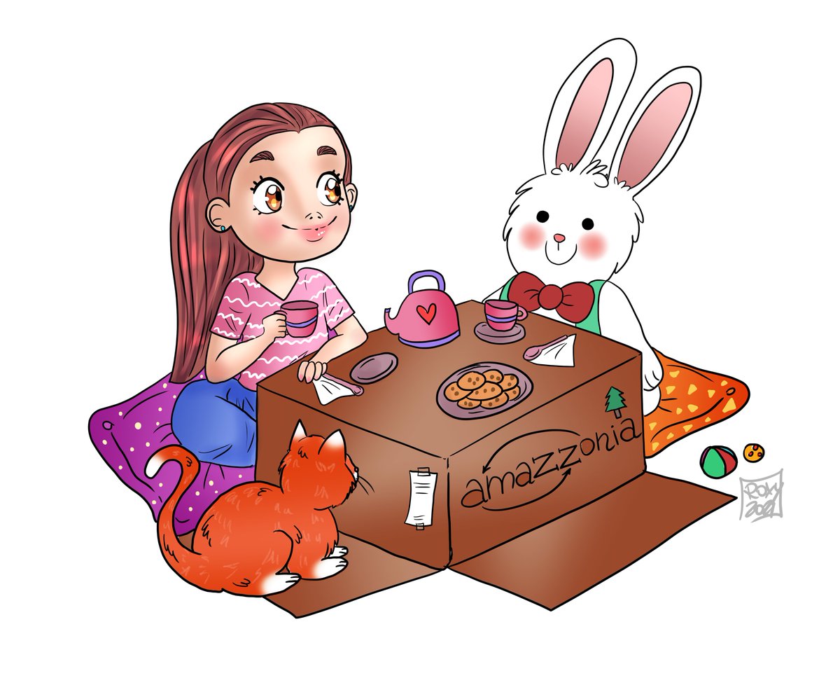 Yo! Hi everyone! This is my first post here, yay! 🥰
#teatime #illustration #illustration2021 #playtime