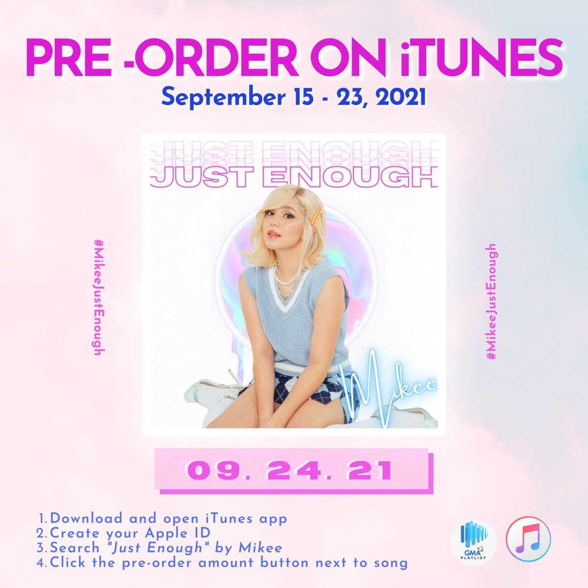 Be the first to grab a digital copy of #MikeeJustEnough by pre-ordering it from iTunes starting today, September 15 until September 23! 😍

Pre-order here 👉 apple.co/2XgsBIH