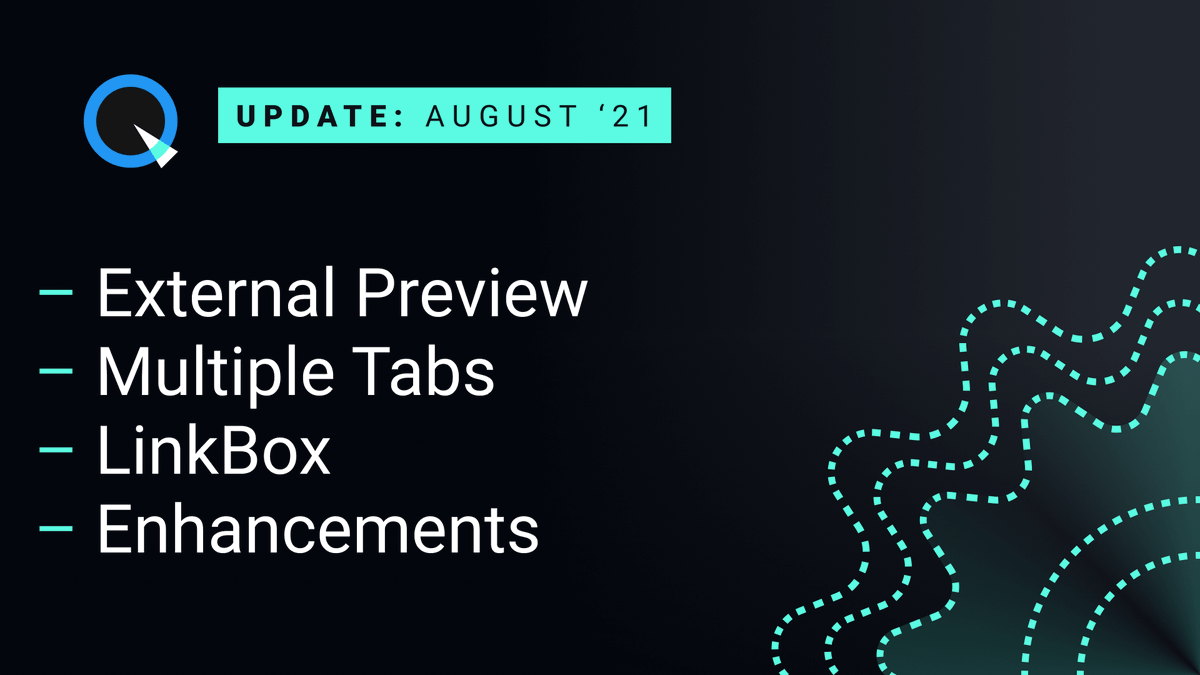 We are glad to introduce you our new patch note! It was a very productive month:

⚡️External Preview
⚡️Multiple Tabs in the Code Editor
⚡️Responsive Dashboard View
and many improvements: quarkly.io/updates/august…