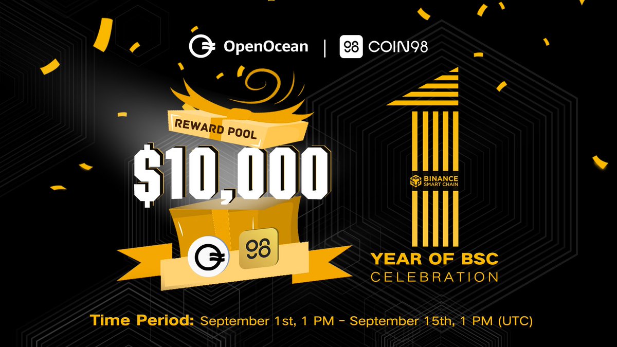 De1_ai's tweet photo. 📢Last call to win & share the 🔥$10,000 rewards - $OOE + #C98!!
☄️Trade through #Coin98Wallet on #OpenOcean with total trade volume over $200 on #BSC to participate trading competition🏆 and lucky draw💸!
#crypto #DeFi #sOOEasy
More info⬇️ https://t.co/QBaV5bVsxy