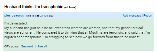 joss_prior's tweet photo. Another marriage torn apart by this authoritarian dogma.

Authoritiarian dogma = Im a weirdo who cant stop obsessing about trans womens genital status to the point of converting my spouse into a TRA. https://t.co/znjXI8zGR4