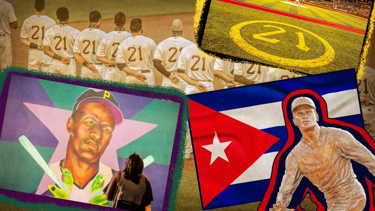 MLB.COM is celebrating the life of Roberto Clemente. He is a native of Puerto Rico, however, the flag is the Cuban flag.