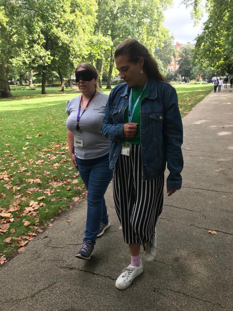 JessicaHayton's tweet image. Learning #SightedGuide skills in the park, exploring the senses in the great outdoors #OpenSpace #Habilitation #Training #VisionImpairment @MobilityMort