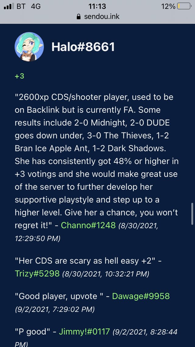 Channo_spl's tweet image. Very late, but I suggested @HeyITzHalo to +3. She’s been so close to getting in and would be a really good addition to the server. All comments and upvotes are greatly appreciated.