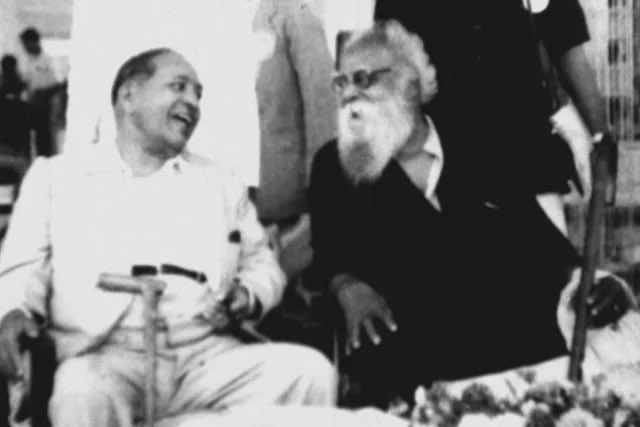 Photo 1 : Babasaheb, Periyar and Jinnah meet on 8th January 1940 in Bombay.

Photo 2 : Periyar and wife Maniammai.

Photo 3, 4 : Babasaheb and Periyar meet in Rangoon in 1954. They travelled to the Burmese Capital to attend, The World Buddhist conference.

Source : Forwardpress.