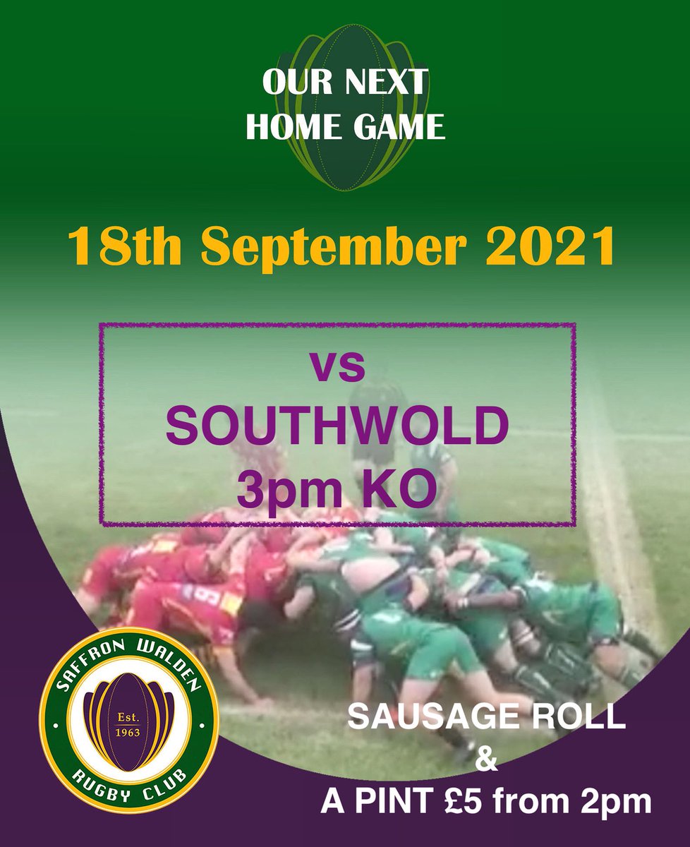 swrugby's tweet photo. Come and support the lads for the 1st league game and grab a hot sausage roll and a pint for £5 before kick off. @SWCCcrocus @swtic @swaldenreporter @tweetswchs https://t.co/oleSGjGW8Q