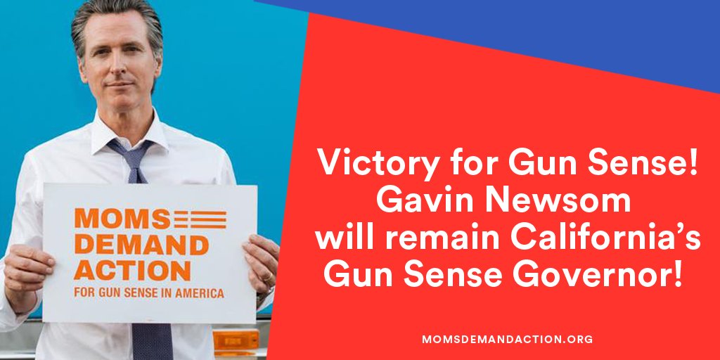 Moms Demand Action On Twitter We Did It Our Volunteers Spent Hundreds Of Hours Making Calls To Voters And Knocking On Doors To Ensure California S Gun Sense Governor Gavinnewsom Remained In Office