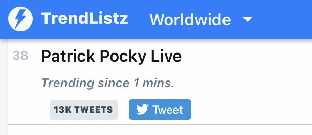 KEPATTRENDS's tweet image. เทรนด์โลกครั้งที่ 46 ค่ะ มาที่ 38 !!! 

Patrick Pocky Live
#PaiPaixBaiqi