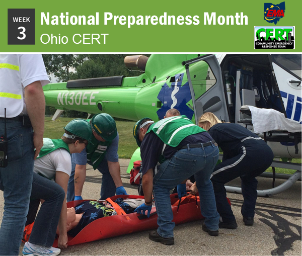 Ohio_EMA's tweet image. #NPM2021 – Ohio CERT teaches volunteers about disaster preparedness and offers training in skills like fire safety, search &amp;amp; rescue, and disaster medical ops. CERT volunteers assist in disasters, allowing first responders to focus on more complex tasks. ema.ohio.gov/CERT.aspx