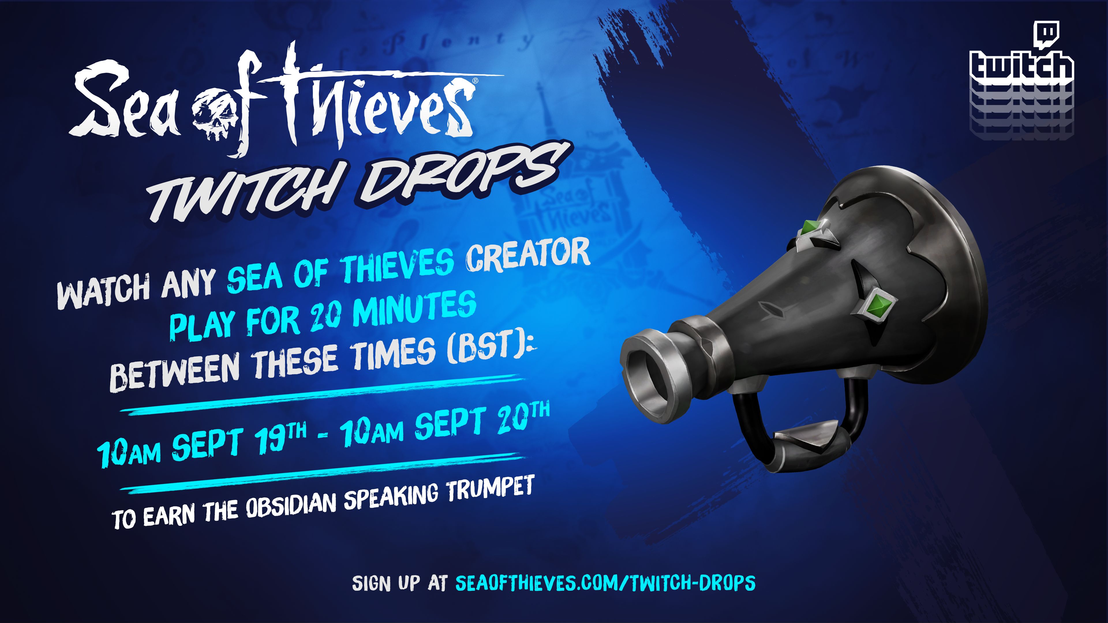 Sea Of Thieves As This Sunday Is Talklikeapirateday The Obsidian Speaking Trumpet Will Be Available Via Twitch Drops To Celebrate Shout In Style Just For Watching Minutes Of Anyone
