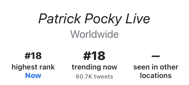 KEPATTRENDS's tweet image. 18 โลกนะคะ
Patrick Pocky Live
#PaiPaixBaiqi