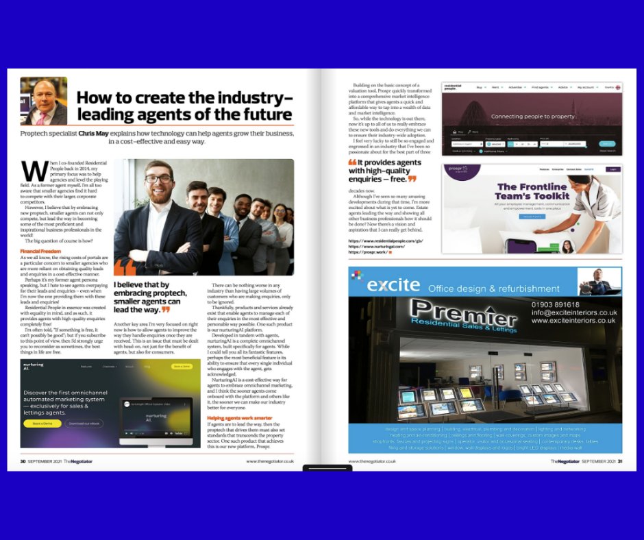 Prospr10's tweet image. We&apos;ve just been featured in The Negotiator Magazine, where our co-founder Chris May talks about how we can create the industry-leading agents of the future - loom.ly/A_EwF34

#estateagents #lettingagents #estateagentmarketing #thenegotiator #proptech
