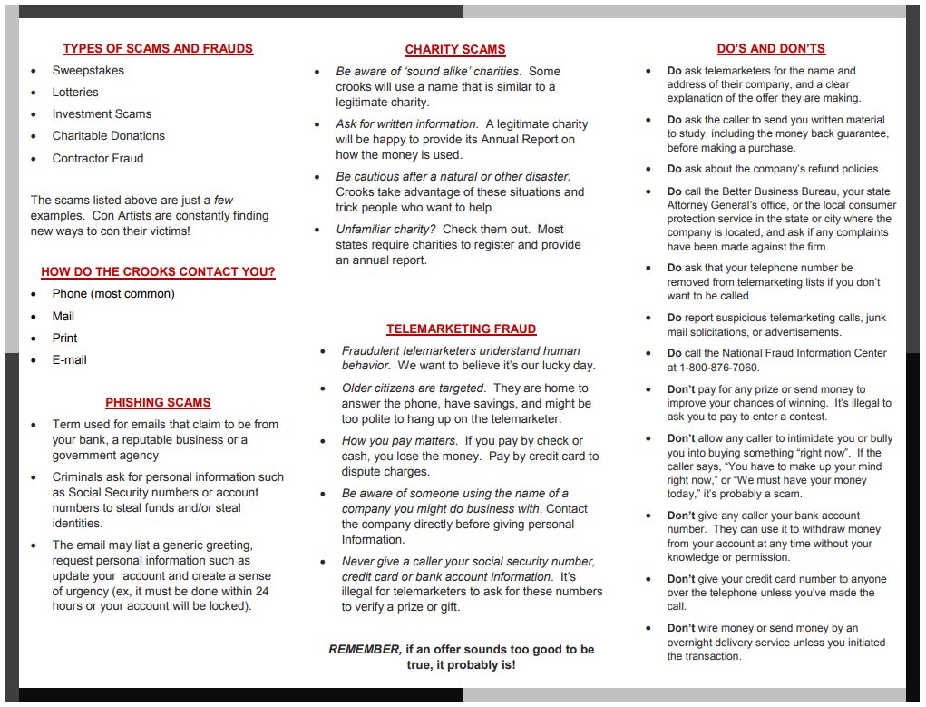 Prince William County Police Department Signs Of A Scam Pressure To Act Immediately Scare Tactics To Sell A Product Refuse To Stop Calling When You Say You Prince William County Police Department Signs Of A Scam Pressure To Act Immediately Scare Tactics To Sell A Product Refuse To Stop Calling When You Say You
